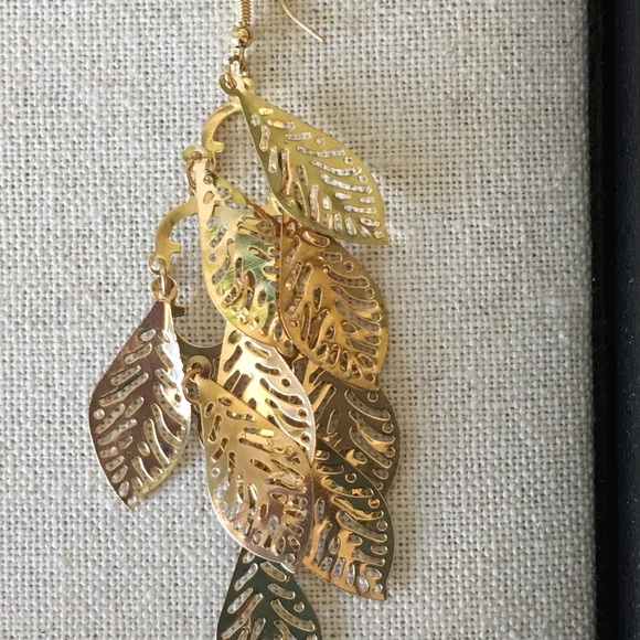 Brass Dangle Earrings - Picture 2 of 2